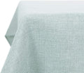 Deconovo Decorative Faux Linen Tablecloth Wipeable Plain Square Tablecloth for Outdoors 51x51in(130x130cm) Light Blue