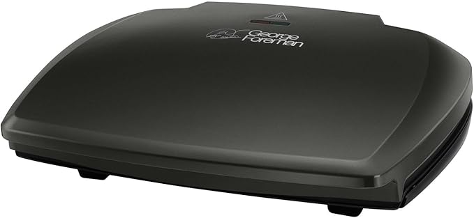 George Foreman Large Electric Grill [Non stick, Healthy, Griddle, Toastie, Hot plate, Panini, BBQ, Energy saving, Vertical storage, Easy clean, Drip tray, Ready to cook light] Black, 2400W 23440[Energy Class A]