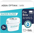 Aqua Optima Evolve+ Water Filter Cartridges 3 Pack - Fits Brita Jugs & Alternative for Maxtra Filters* - Reduces Limescale, Chlorine and Other Impurities - by LAICA (Packaging May Vary)