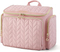 BAGSMART Travel Toiletry Bag, Large Wide-Open Travel Bag for Toiletries, Makeup Cosmetic Travel Bag with Handle, Pink