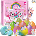 Unicorn Bath Bombs with Surprise Toys Inside, 9 Packs Bubble Bath Bomb for Kids, Funny Birthday Valentines Gifts for Kids, Spa Gifts Set for Girls (36+ Months)