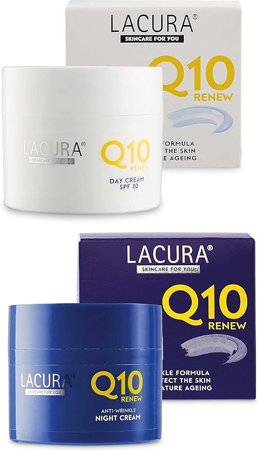 Aldi Lacura Q10 Renew Moisturising Face Creams Night plus Day SPF 20 Anti Wrinkle Anti Aging 50 millilitre