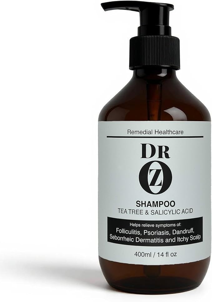 Dr Oz Shampoo with Tea Tree & Salicylic Acid to help Folliculitus, Psoriasis, Dandruff, Seborrheic Dermatitus and Itchy Scalp.