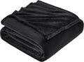 EHEYCIGA Fleece Blanket Black Throws for Sofas Fluffy Warm Soft Blanket for Bed Settees Armchairs, Fit All Season, Single, 130x165cm