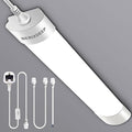 1.3ft LED Batten Light 6500K Daylight, Linkable Plug in Strip Light for Garage, Workshop, Office, Wall, Kitchen, Shed, IP65 Plug in Ceiling Light, 18W[Energy Class E]