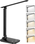 Desk Lamp, 5 Colour & 15%~100% Adjustable Brightness Dimmable LED Desk Lamp for Study, Eye-Caring Desk Light USB Powered, Auto Timer Table Lamp for Desk, Office, Reading, Bedroom, Gifts[Energy Class A]