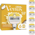 Gillette Venus Pro ComfortGlide Women’s Razor Blade Refills, Coconut Scent with Olay Moisture Bars, Pack of 6 Replacement Razor Cartridges