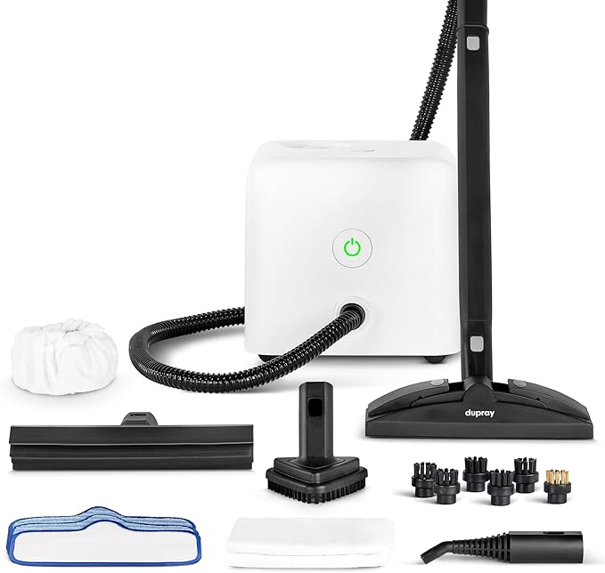 Dupray Neat Steam Cleaner with 17-Piece Accessory Kit – Powerful Multipurpose Steamer for Chemical-Free Deep Cleaning on Floors, Cars, Tiles, Grout, Upholstery and More