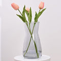 8 inch Clear Glass Vase for Centerpieces, Flower Vases for Bouquet for Wedding & Home Decor(Grey)