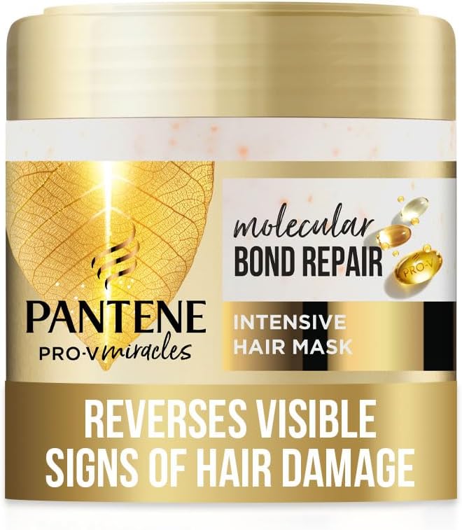 Pantene Molecular Bond Repair Intensive Hair Mask with Biotin 300ml. Pro-V Concentrated Formula for Extremely Dry Damaged Hair. Leaves Hair Visibly Healthier, Strengthened and Regenerated