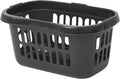 High Grade Plastic Large 60L Hipster Laundry Basket Hamper Clothes Washing Bedding Linen Storage Basket (Midnight Black)