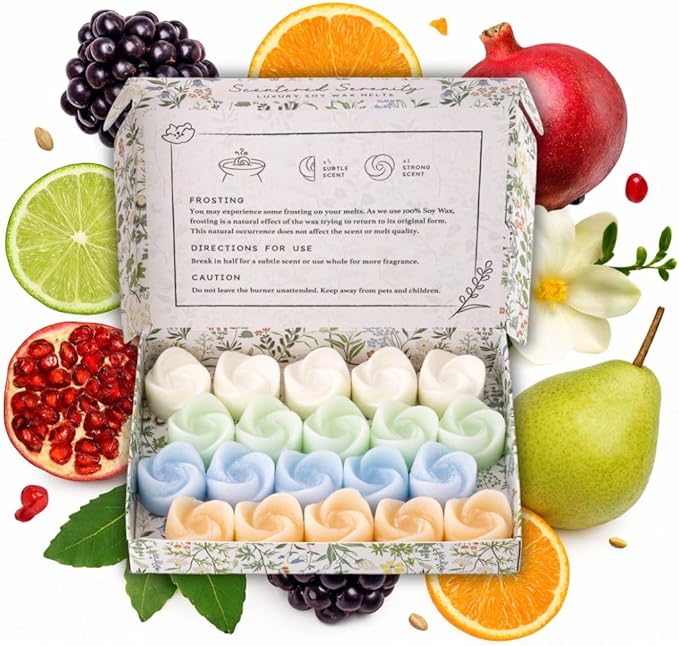 Jo Malone Inspired Wax Melts| Strong Scented| 20 Pack| Luxury Gift Set Wax Melts| Over 96 Hrs Burn Time Per Box| Pet Friendly| Eco Friendly| Hand Poured in Staffordshire, UK (Jo Malone Mix)[Energy Class A]