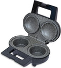 Schallen Pie Maker, 1000W Non-Stick Deep Fill, Double Twin, Traditional, Silver with Marble Coated Plates