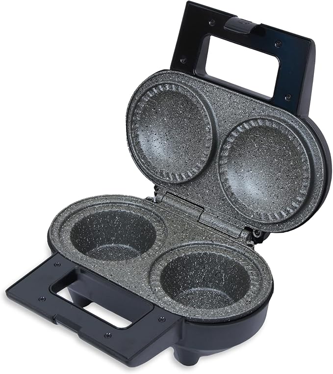 Schallen Pie Maker, 1000W Non-Stick Deep Fill, Double Twin, Traditional, Silver with Marble Coated Plates