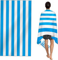 CNMTCCO Large Beach Towel for Adults with Bag - Quick Dry Microfibre - 100% Recycled Towel - Sand Free, Lightweight, Compact (160x90cm, 63x35in) (Light Blue)
