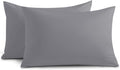 Yorkshire Bedding Pillow Cases 2 Pack - Brushed Microfiber Housewife Pillowcase Hypoallergenic Pillow Cover Standard Size with Envelope Closure (Grey, 50 x 75 cm)