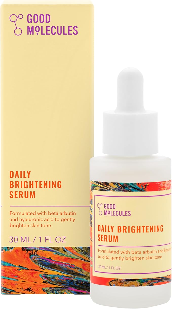 Good Molecules Daily Brightening Serum 30 ml - Hyaluronic Acid Serum with Beta Arbutin to Target Dark Spots - Brightening and Anti-Aging Skin Care for Face