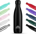 Mont-Clair l'O Stainless Steel Water Bottle, Vacuum Insulated - BPA Free, 12h Hot & 24h Cold Drinks, Metal Water Bottle 500ML Leakproof, Ideal for Adult, Kids, Running - Black