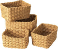 Wicker Basket, Revivoer Set of 4 Small Wicker Hamper for Gifts, Multifunctional Storage Baskets Empty for Bedroom Home Office