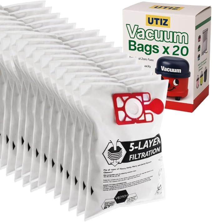 UTIZ - Compatible with Henry Hetty Hoover Bags | Replacement for NVM-1CH/907075 (Pack of 20)