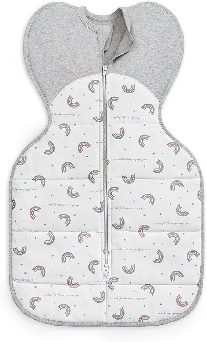 Love To Dream Swaddle Up, Medium 6-8.5 kg - White, Snug Fit, Supports Healthy Sleep Routine, 2.5 TOG - Ideal for 16-20°C Temperatures, Machine Washable Cotton & Double Zip for Easy Nappy Changes