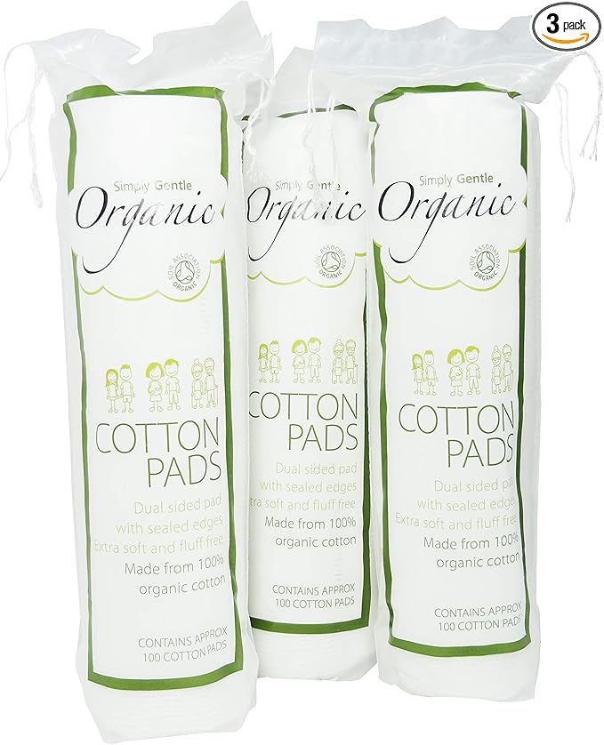 Simply Gentle Organic Cotton - Pack of 100 Pads (Pack of 3)