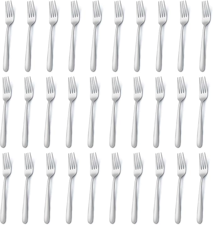 36-Piece Stainless Steel Fork Set - 7.1 Inch Cutlery for Dinner, Table, Cake, and Dessert - Dishwasher Safe - Home Kitchen & Restaurant