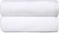 Amazon Basics Towel Set, 100% Cotton Quick-Dry Absorbent Bath Towels, 70x140 cm, White, 2-Pack