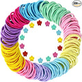 200Pcs Multicolor Elastic Hair Bands, Girls Hair Bands, Ponytail Holders with 15Pcs Mini Hair Clips