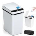 Smart Touchless Bathroom Trash Can 10L Automatic Motion Sensor Rubbish Can with Lid Electric Waterproof Narrow Small Garbage Bin for Kitchen, Office, Toilet, Bedroom with 50pcs Trash bags
