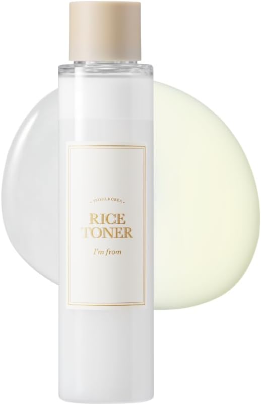 I'm from Rice Toner, 77.78% Rice Extract from Korea, Glow Essence with Niacinamide, Hydrating for Dry Skin, Vegan, Alcohol Free, Fragrance Free, Peta Approved, 5.07 Fl Oz