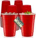 Zuvo Red Party Cups – 16oz Plastic Disposable Cups (Pack of 50) - Durable Red Plastic Cups for Birthdays, Events - Recyclable, Easy to Use, Iconic Party Drinkware