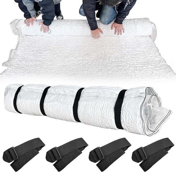 Mattress Vacuum Bag for Memory Foam Mattress, Latex Mattress Vacuum Seal Bag with Straps, Moving, Storage and Shipping (King/Double/4ft Small Double)