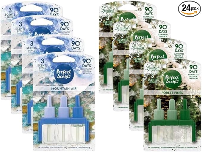 8Pack 3volution Refill Air Freshener Forest Pine & Mountain Air (1Pack= 3X20ml), Green and Blue, Standard