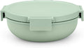 Brabantia - Make & Take Salad Bowl 1.3L - Removable Tray for Toppings & Dressing - Airtight Closure - Leakproof - Secure Click Closing - Suitable for Freezer - Dishwasher & Microwave Safe - Jade Green