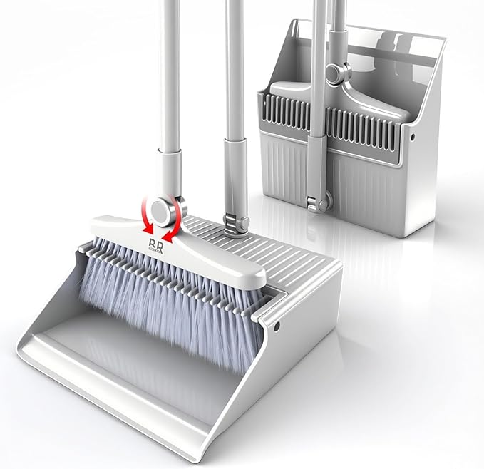 Broom and Dustpan Set for Home with Long Handle 40.94"/50" Dustpan Brush for Home Kitchen Room Office Lobby Floor Indoor Outdoor Essentials Upright Standing Broom with Dustpan Combo