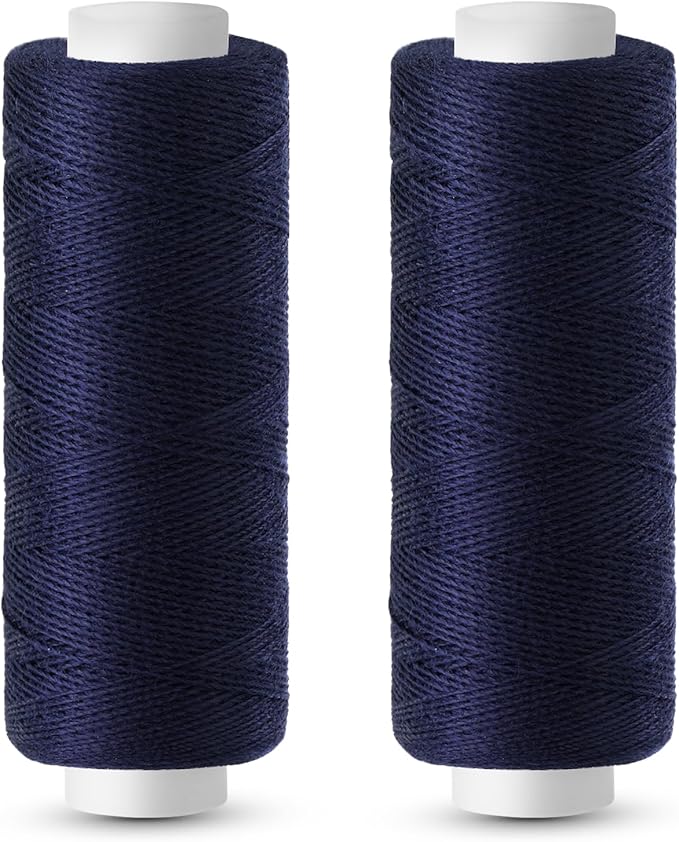Navy Thread, 2 PCS 200 Yards Strong Sewing Thread, All Purpose Thread for Sewing Machine, Hand Stitching, Embroidery