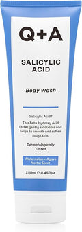 Q+A Salicylic Acid Body Wash (250ml), Sensitive Shower Gel, Body Care, Shower Gel with Green Tea Extract and BHA, Gently Exfoliates, Smoothes, and Softens the skin