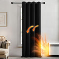 Deconovo Door Curtain Thermal Insulated Blackout Curtain Ring Top Panel for Girls Bedroom 52"x 84" Black 1 Panel