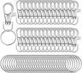 SANNIX 60pcs Keyrings Key Chain Clip Hooks Swivel Clasps Lanyard Snap Hooks with Split Key Rings, Keychain Hooks for Hanging Crafts Jewellery Making