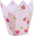 24 PME Tulip-Shaped Muffin Cases, Raspberry