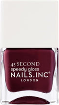 Nails Inc 45 Second Speedy Gloss, Meet Me On Regents Street, Plum, No Chip, Long Lasting, Quick Dry, Air Dry, Professional Manicures & Pedicures, Fingernails & Toenails, Vegan Nail Polish, 14 ML