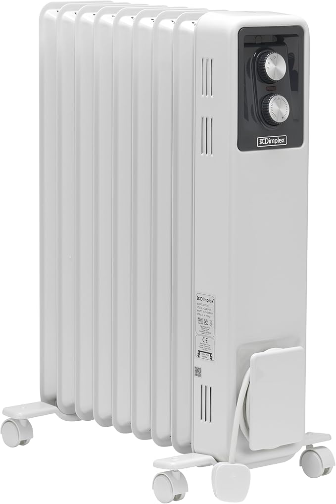 Dimplex 2KW Oil-Free Column Radiator, White – Adjustable Thermostat & 3 Heat Settings, 3 Year Warranty, Energy Efficient Electric Heater for Home & Office Use, ECR20