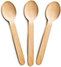 [ Pack of 100 ] Disposable Wooden Spoons, Biodegradable Wooden Spoon - 16cm Long | Eco Friendly & Plastic Free Wooden Spoons - Ideal for Wedding, Picnic, Party, Office (Spoons)