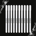 White Gel Pens, 10 Pieces 0.8mm Fine Point Set for Line Drawing, Students, Artists on Black Paper