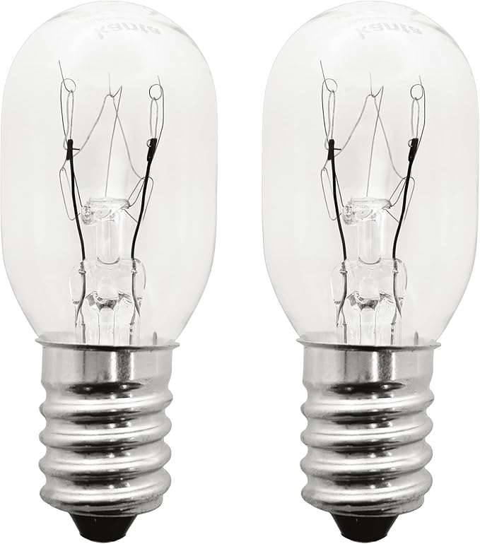 kanta 220-240V 15W T20 Single Tungsten Lamp E14 Screw Base Refrigerator Bulb, Pack of 2, Warm White