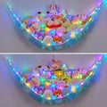 MHJY Toy Hammock for Stuffed Animals Soft Toy Storage Net with LED Light, Cuddly Toys Organizer Holder Large Corner Hanging Net Plush Macrame Kids Bedroom Nursery Furniture Room Decor