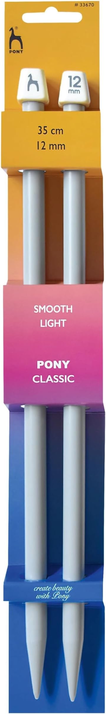 Pony Single Ended Classic Knitting Pins - 35Cm x 12.00mm