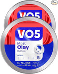 2 x VO5 Extreme Style Matt Clay Extra Hold For Sculpted Texture And Choppy Matt Finish All Day Hold, Pack of 2