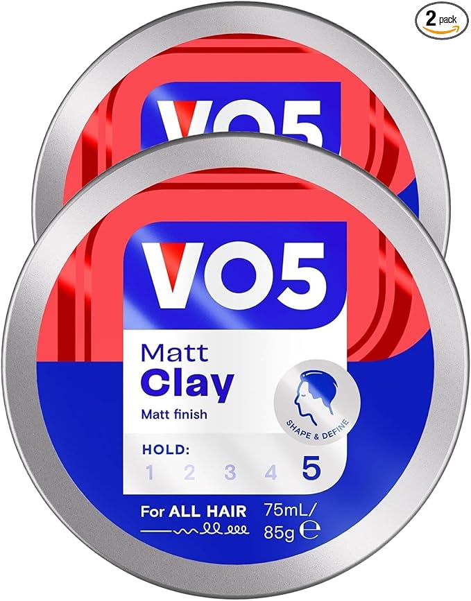 2 x VO5 Extreme Style Matt Clay Extra Hold For Sculpted Texture And Choppy Matt Finish All Day Hold, Pack of 2